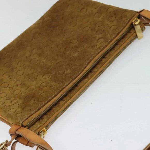 CELINE C Macadam Canvas Shoulder Bag Suede Brown Gold Auth mr1313 - Picture 7 of 16